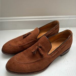 Beckett Simonon Brown Suede Tassel Loafers